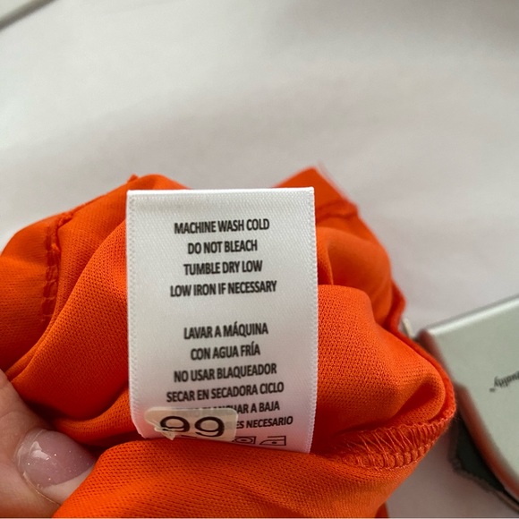 Vince Camuto NWT Orange & Pink Floral Semi Sheer Long Sleeve Flowy Dress Small - Picture 11 of 12